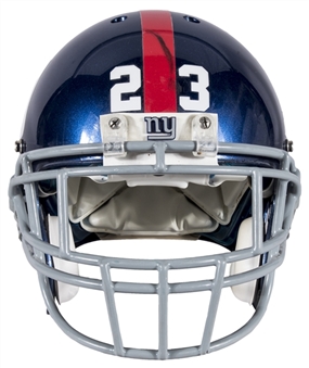 2011 Corey Webster Game Used New York Giants Helmet Photo Matched To 10/16/2011 - 2 Interception Game! (Resolution Photomatching)